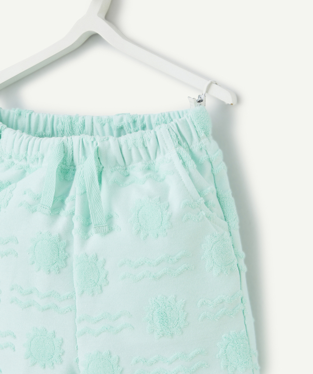 bermuda bébé garçon vert avec motifs en matière éponge