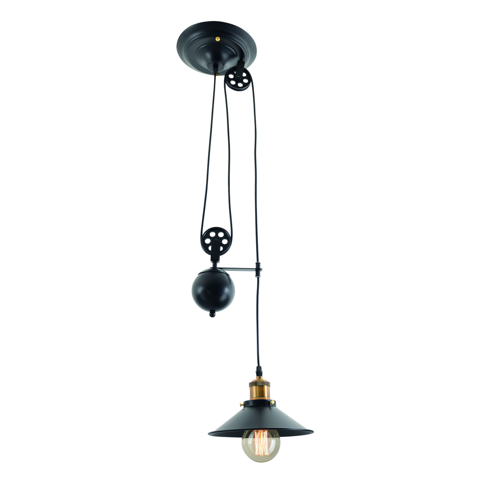 Gegenzug-Pendelleuchte COTTAGE - schwarz - 165 cm