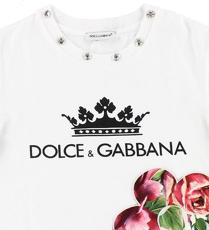 Dolce & Gabbana T-Shirt - Weiß m. Blume