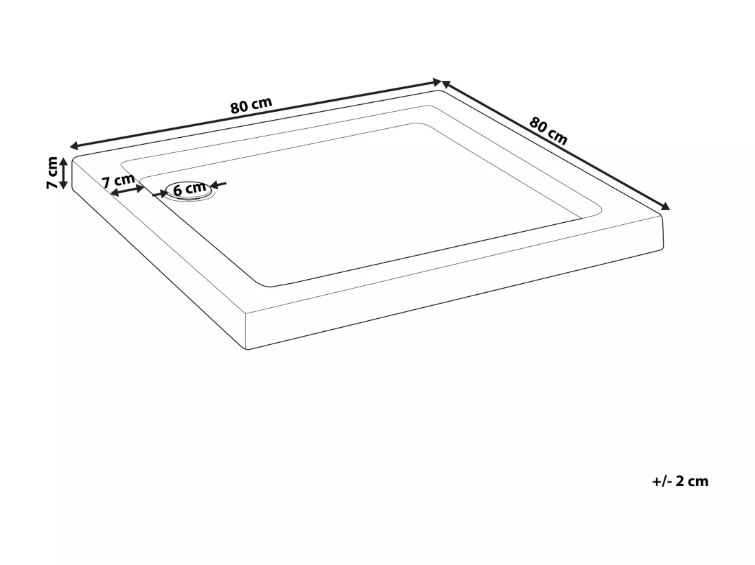 Bac de douche AMPAY 80 x 80 x 7 cm Blanc