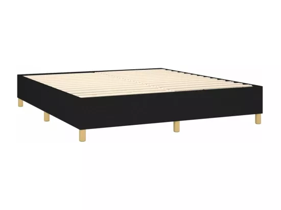 Sommier tapissier avec matelas et LED Noir 180x200 cm Tissu