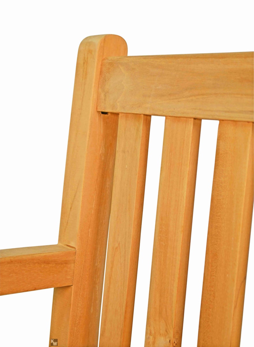 Teakhouten tuinstoel met armleuningen, houten stoel voor terras, tuin en balkon