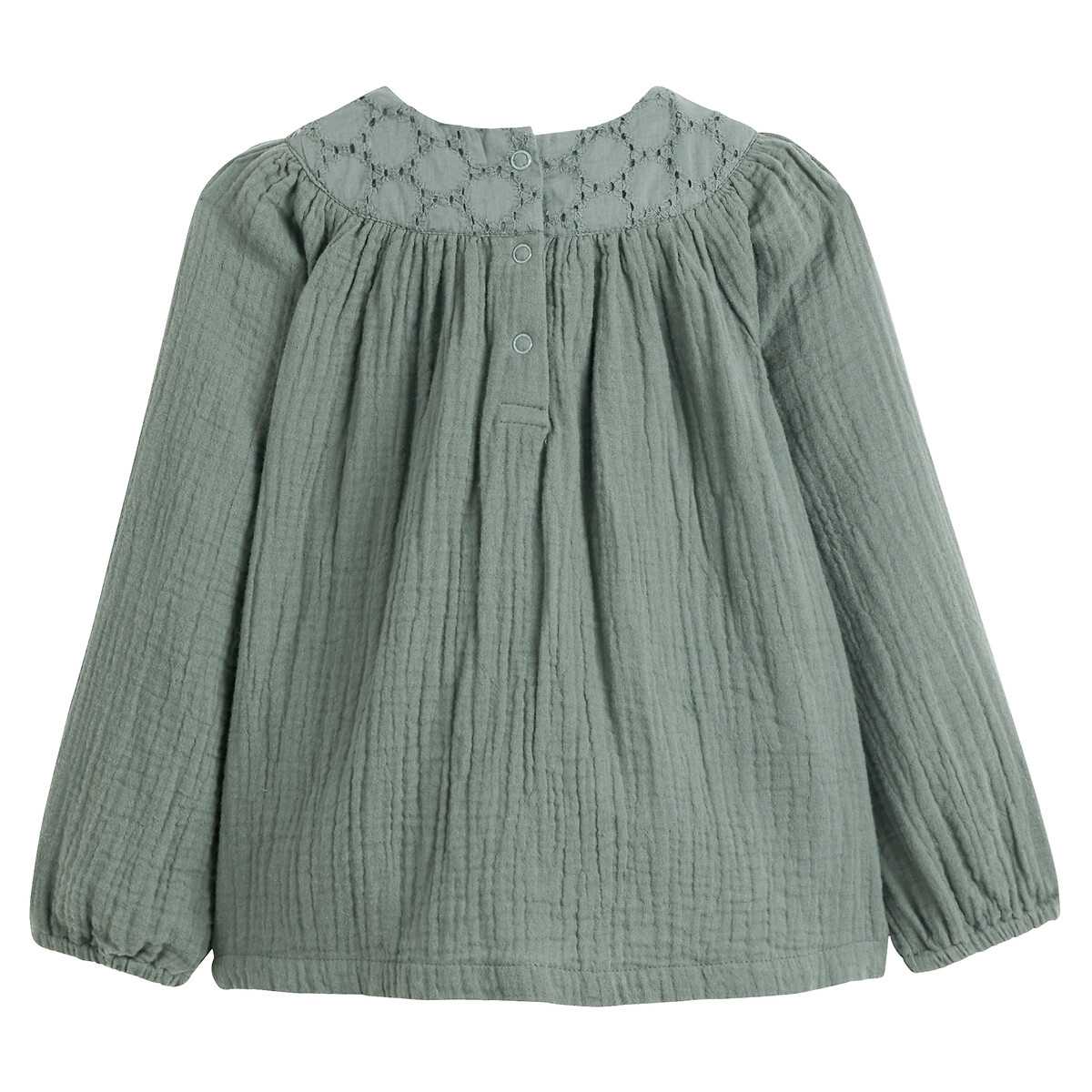 COLEÇÃO LA REDOUTE<br>Blusa em renda dupla tetra e renda inglesa