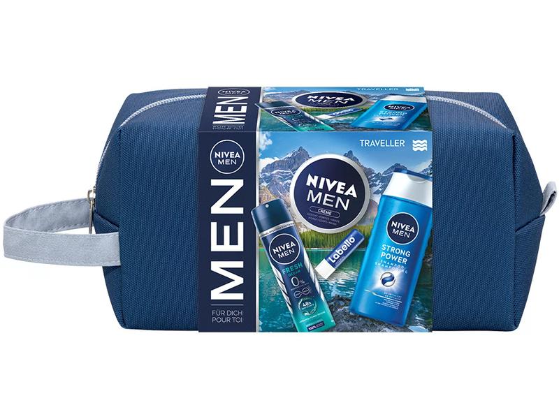 NIVEA MEN Geschenkset Traveller 5-teilig Pflegeset, alles was ein Mann für unterwegs braucht