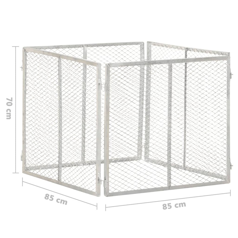 Composteur de jardin 85x85x70 cm fer galvanisé