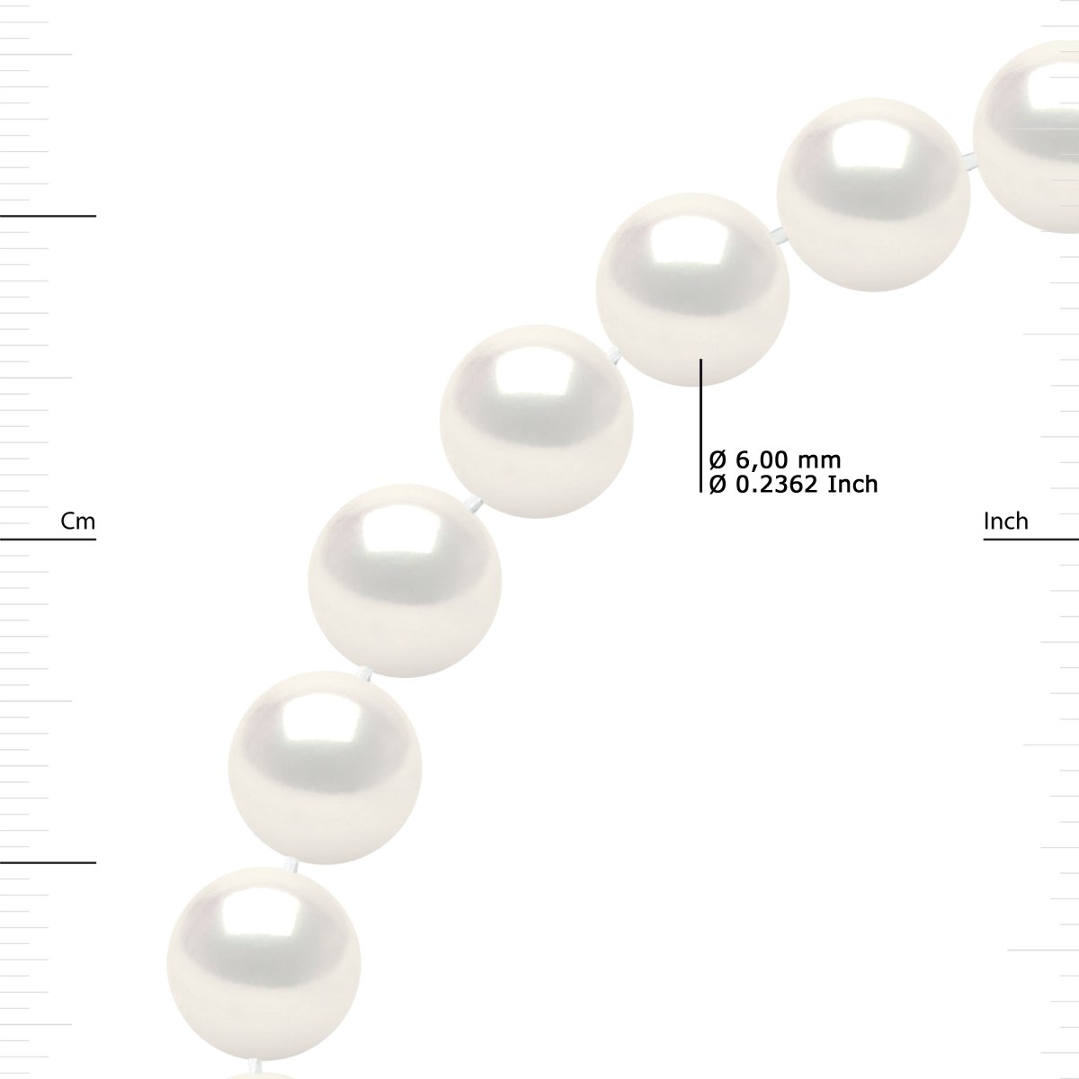 Sautoir OPERA Perles d'Eau Douce Rondes 6-7 mm Blanches Longueur 80 cm