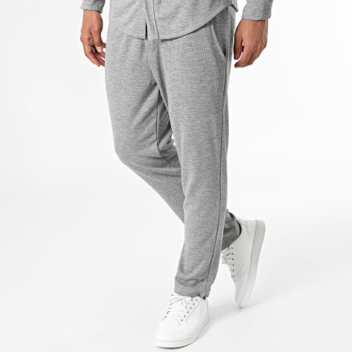 Ensemble Chemise Manches Longues Et Pantalon Jogging Gris Chiné