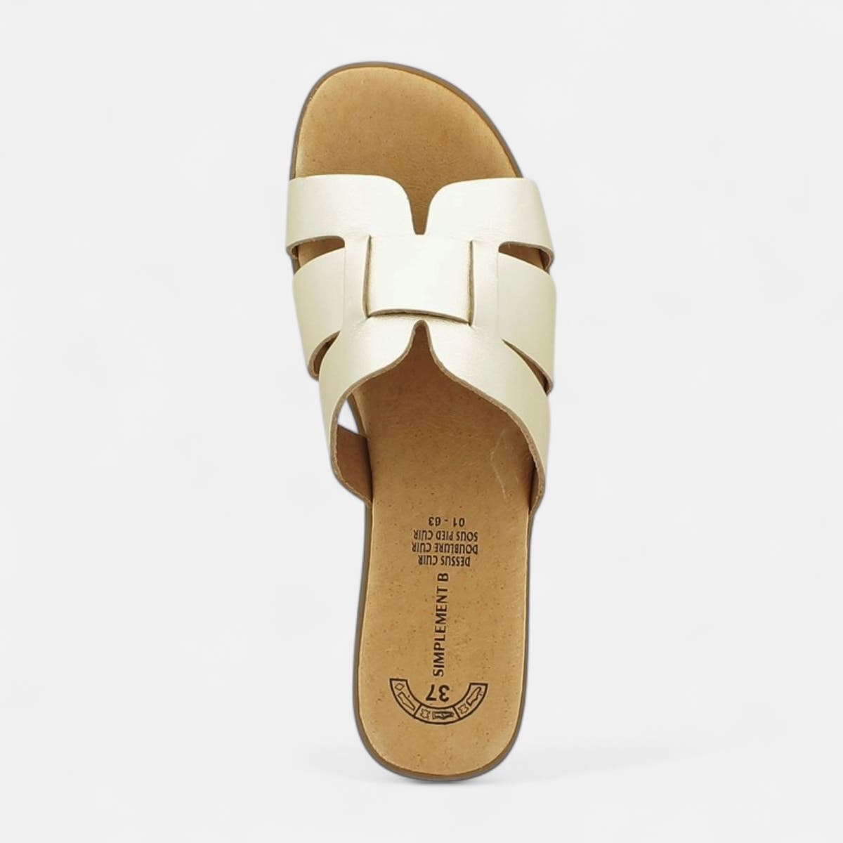 Mules Femme en cuir or