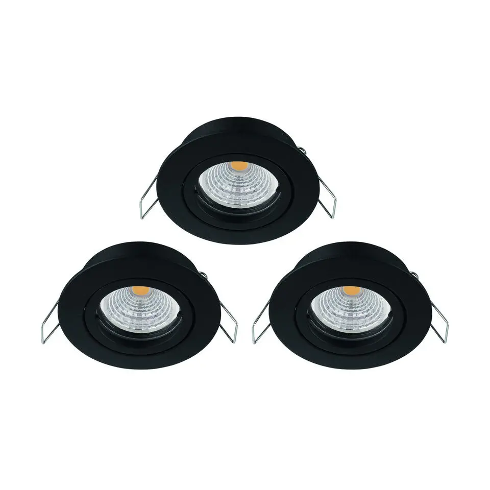 EGLOTedo1Inbouwspot-GU10-Ø8cm-Zwart