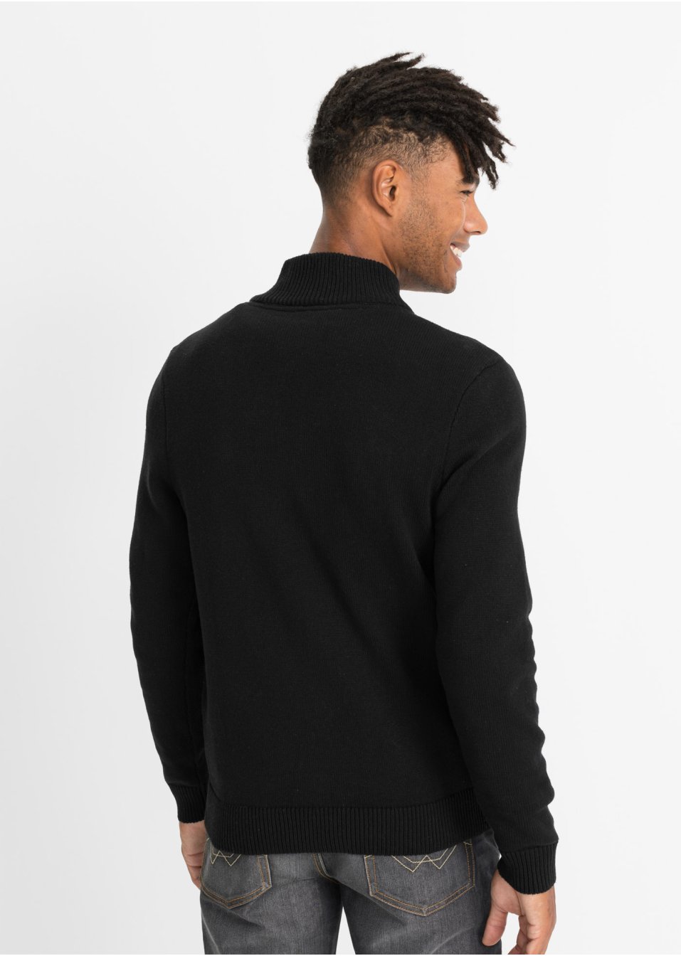Gilet en maille col montant en matières recyclées