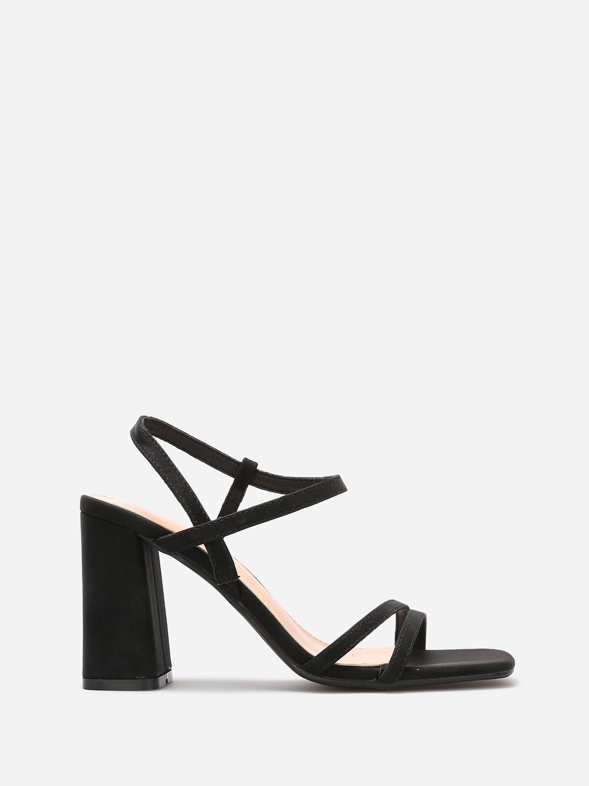 Sandales en simili mat à fines brides- Noir