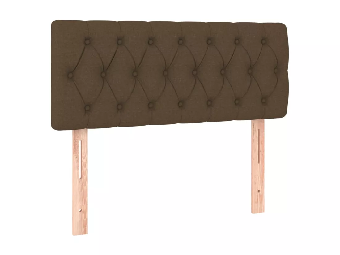 Sommier tapissier matelas et LED Marron foncé 120x200 cm Tissu