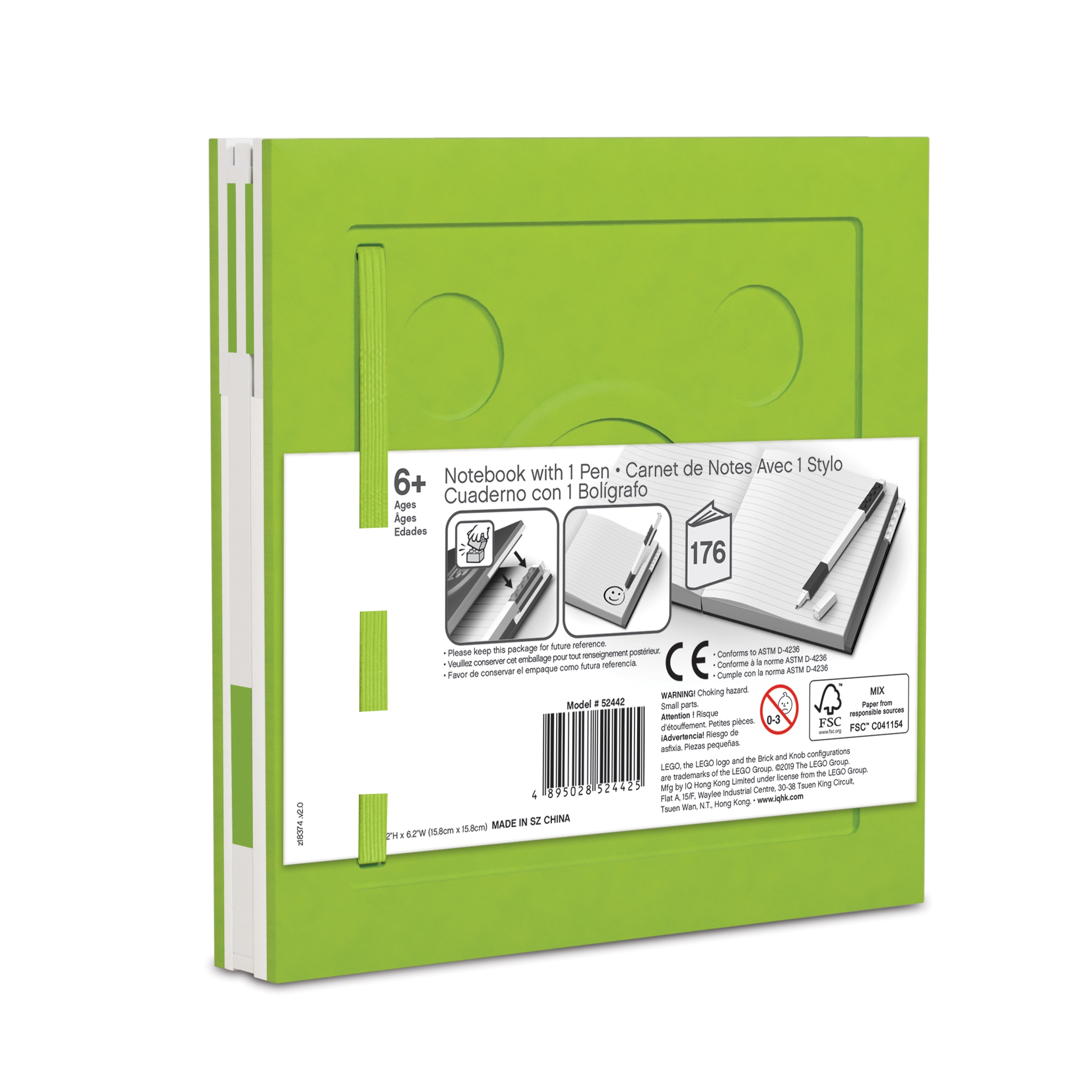 Caderno e caneta de tinta gel – verde limão 5007242