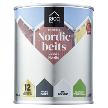 Lacq Produra Nordic beits mat Noors zwart 750 ml