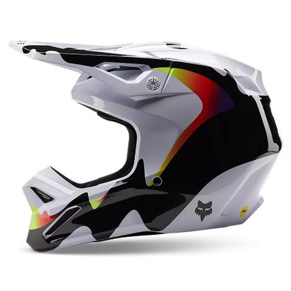 Casque cross Fox V1 KOZMIK 2024 - Noir / Blanc