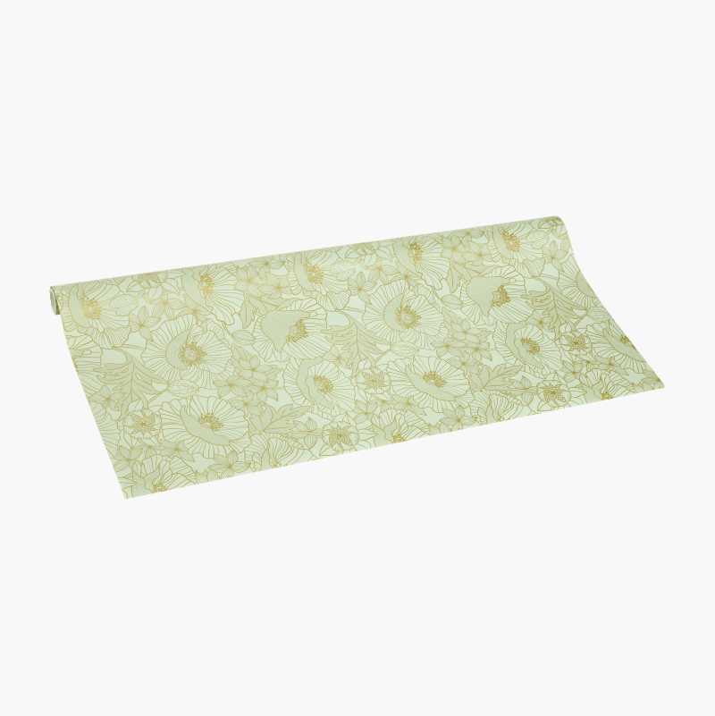 Gavepapir, gull og mint, 4 meter