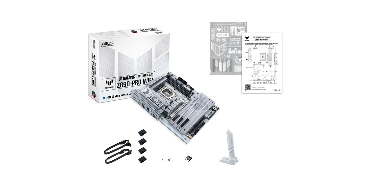 ASUSTUF Gaming Z890-PRO WIFI socket 1851 moederbord  (RAID, 2.5Gb-LAN, Wi-Fi 7, BT, Sound, ATX)