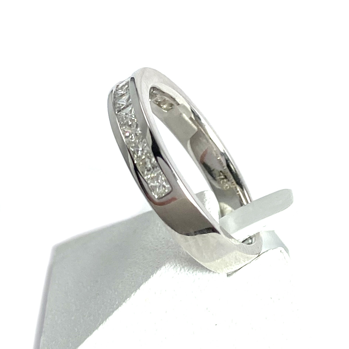 Bague demi tour d'occasion or 750 blanc diamants 3.5 mm
