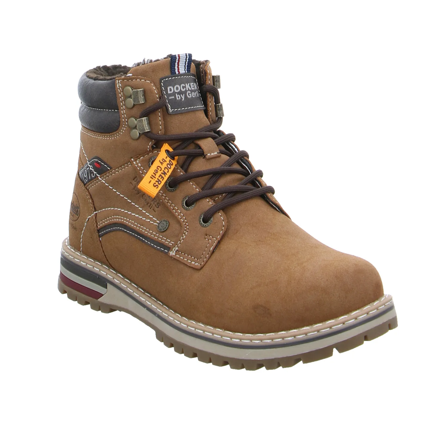 DOCKERS Winter-Boots Cognac Lederimitat