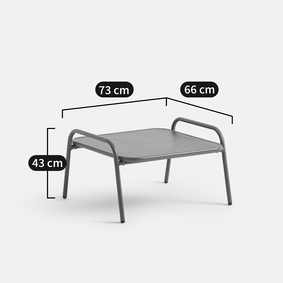 LA REDOUTE INTERIEURS<br>Mesa baixa/apoio-pés em alumínio, Lysa