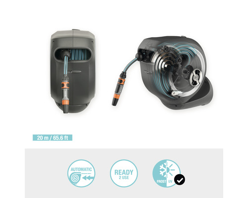 GARDENA RollUp M wandslangbox inclusief 20 m slang, 180° draaibaar en RollControl-technologie