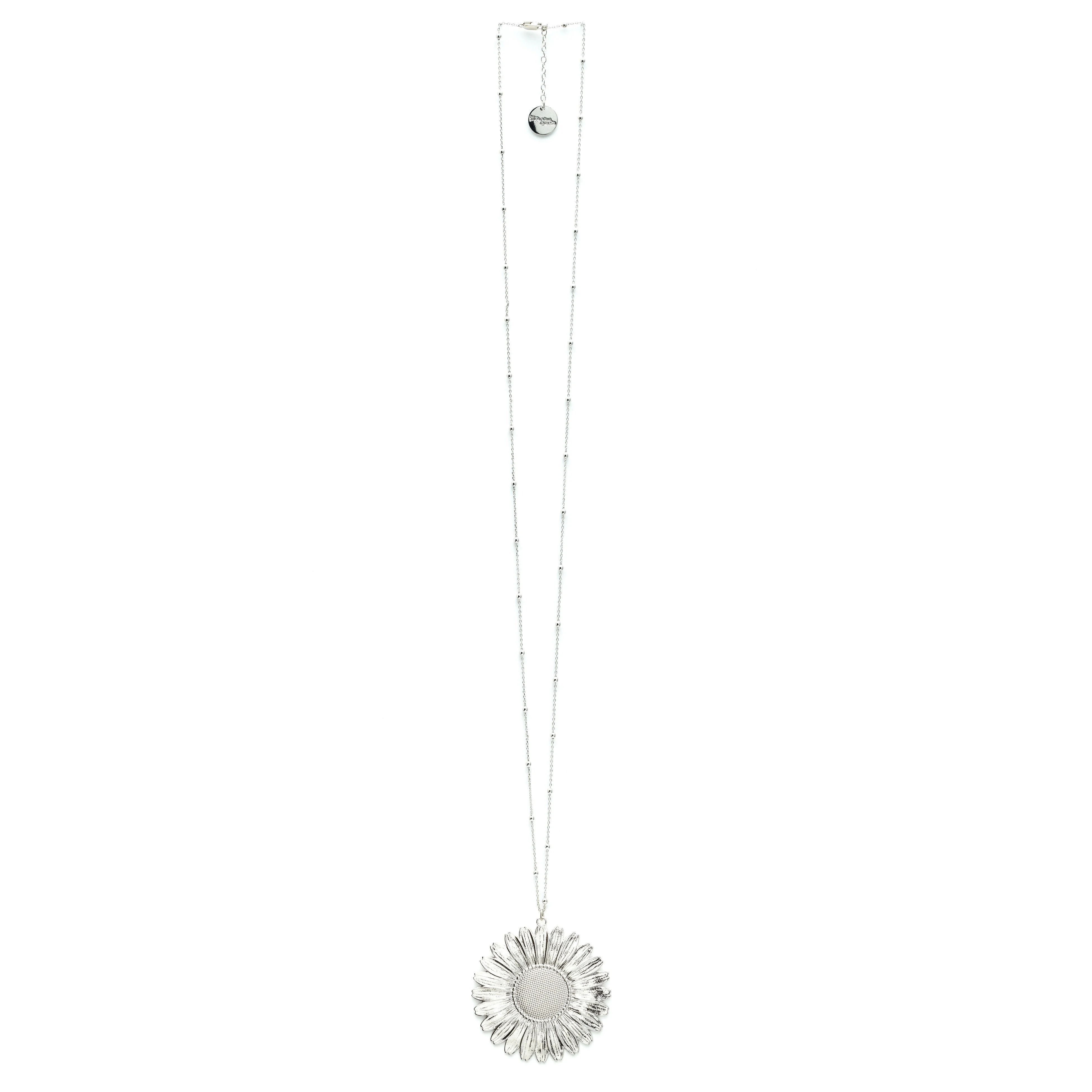 MAÏA - Sautoir fleur plaqué argent | Argent