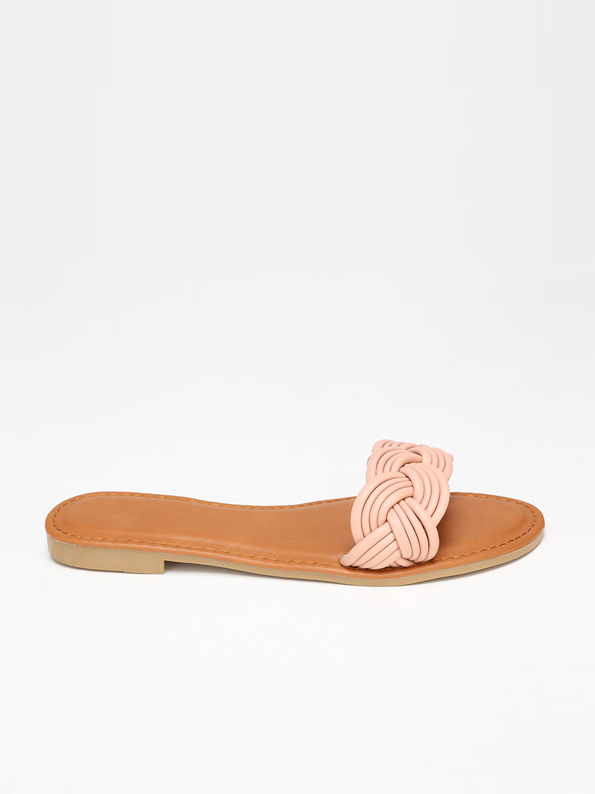 Mules à bride tressée- Rose