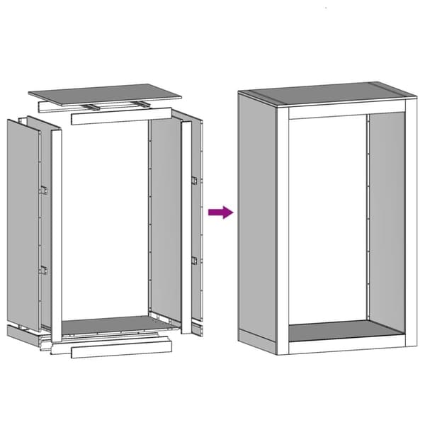 vidaXL Vedstativ 60x40x100 cm oksidert stål