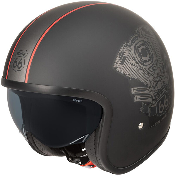 All One - Casque Alamo Evo R66 Noir Mat / Argent / Rouge