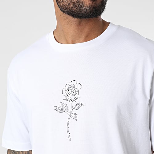Tee Shirt Oversize Large White Eclipse Barbed Outline Blanc