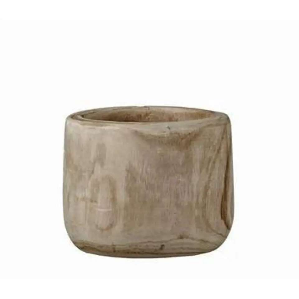 Mica Decorations Bloempot - hout - voor binnen en buiten - 19 cm