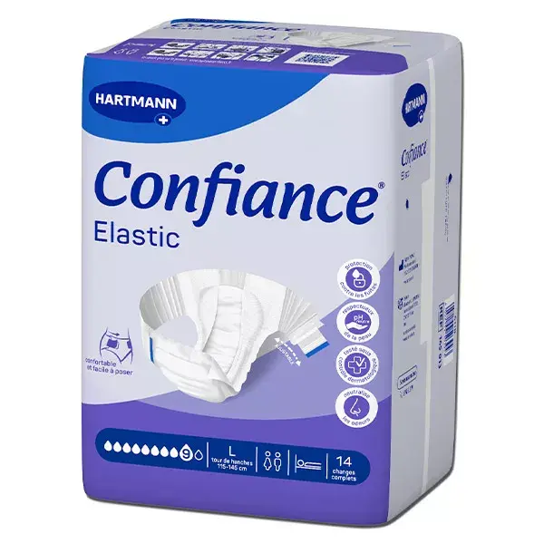 Fraldas Hartmann Confiance Elastic 9 Drops Tamanho G 14 unidades
