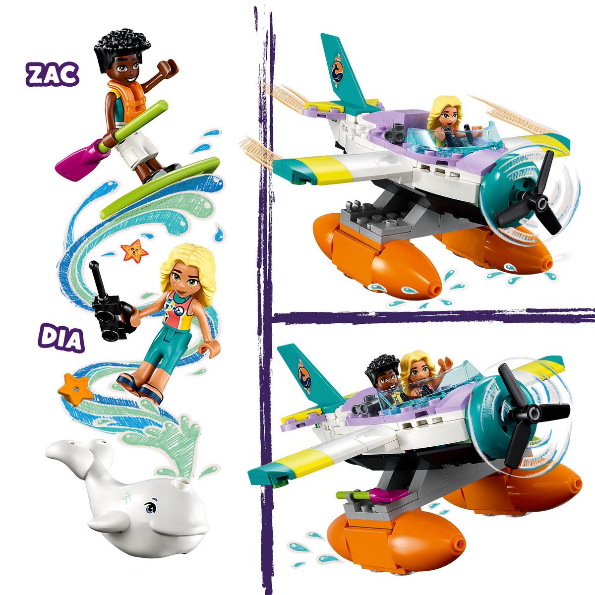 Hydravion de secours en mer Lego Friends 41752