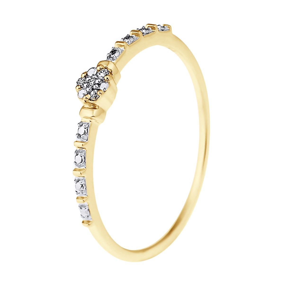 Solitaire Diamant 0,014 Cts épaulé Or Jaune