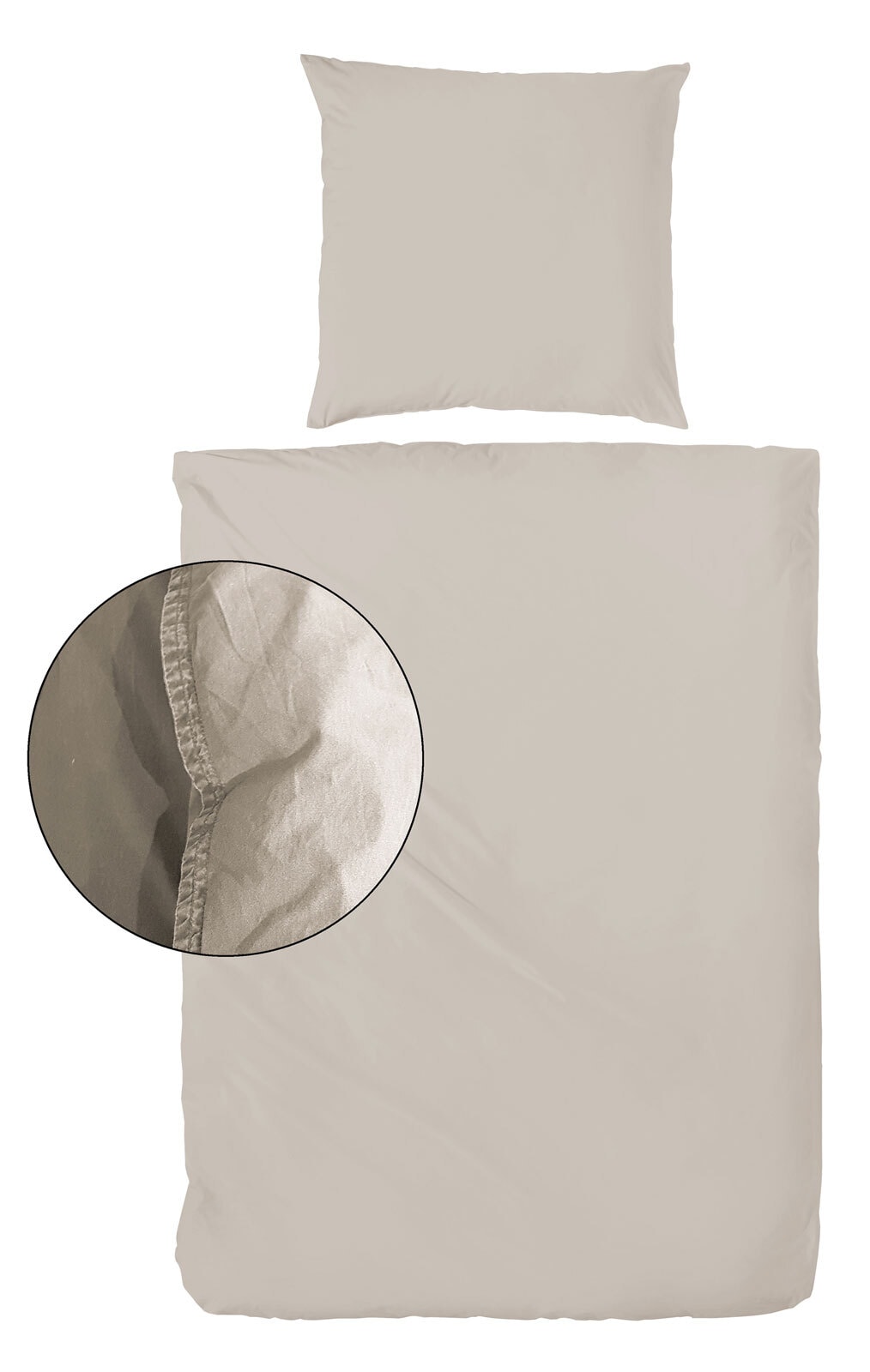 Hahn Renforcé-Bettwäsche Stonewashed 135 x 200 cm leinen
