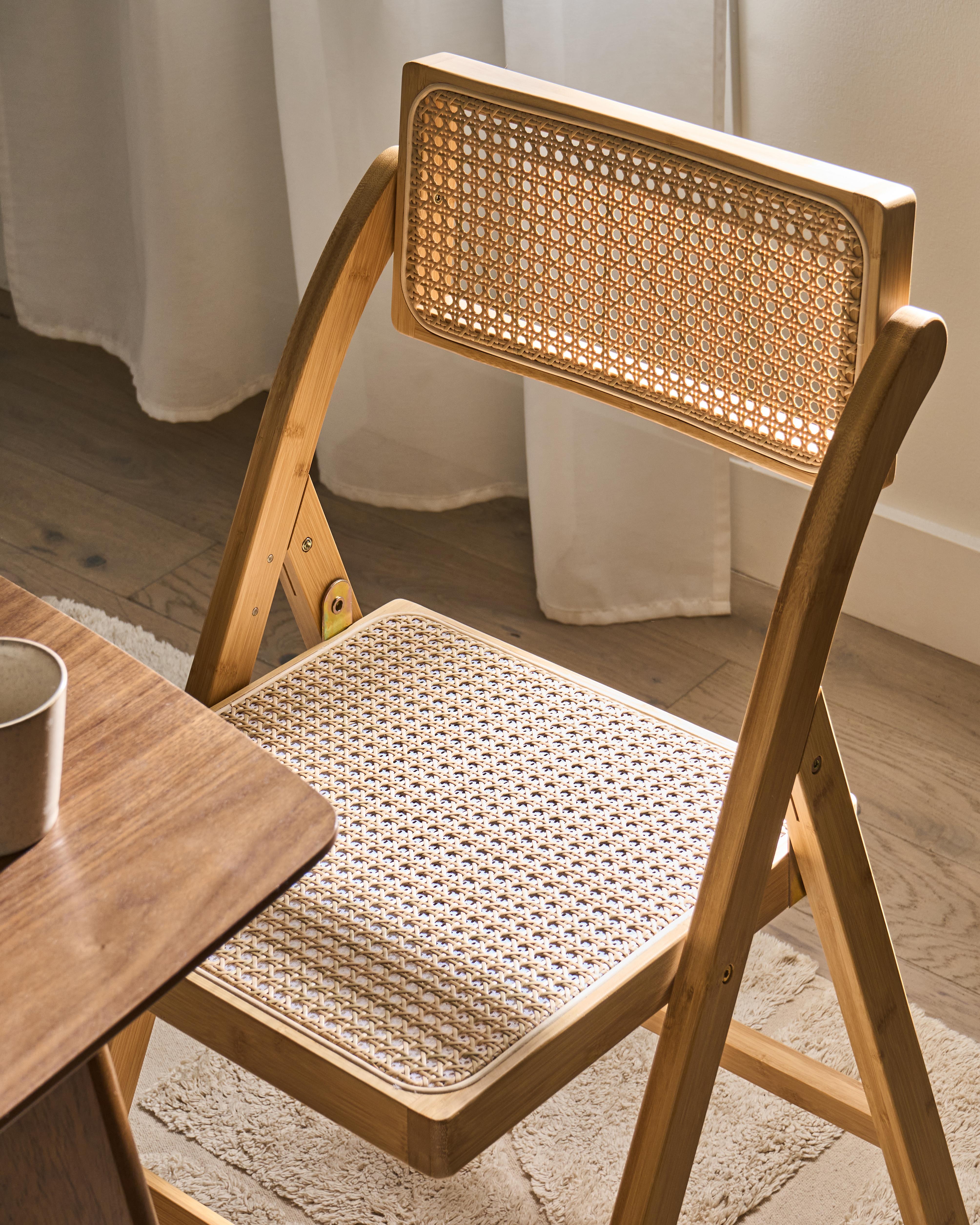 Set van 2 eetkamerstoelen inklapbaar MODANE Bamboehout Lichtbruin