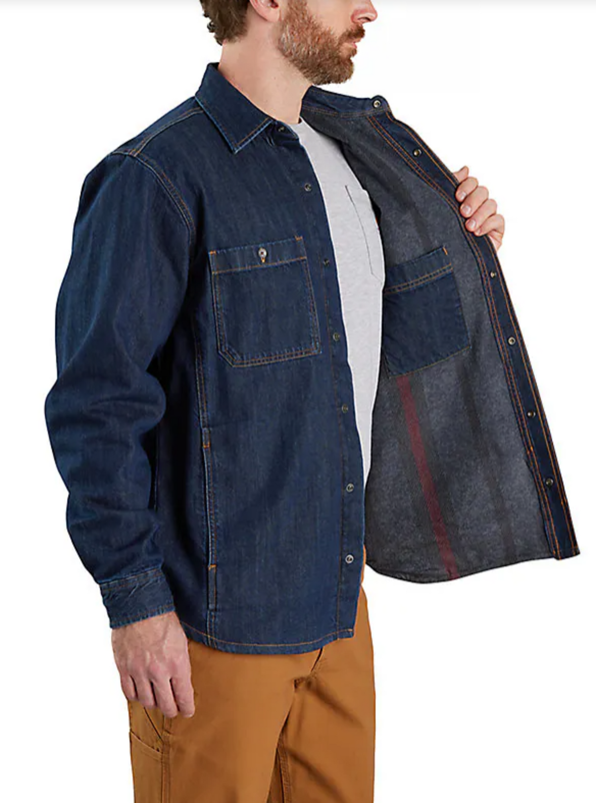 Carhartt<br>Denim Fleece Lined Snap Front Shirt