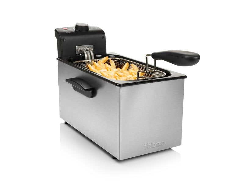 Tristar Fritteuse FR-6946 0.6 kg, Silber Fritteuse mit 3 Liter Fassungsvermögen und 2000 W Leistung