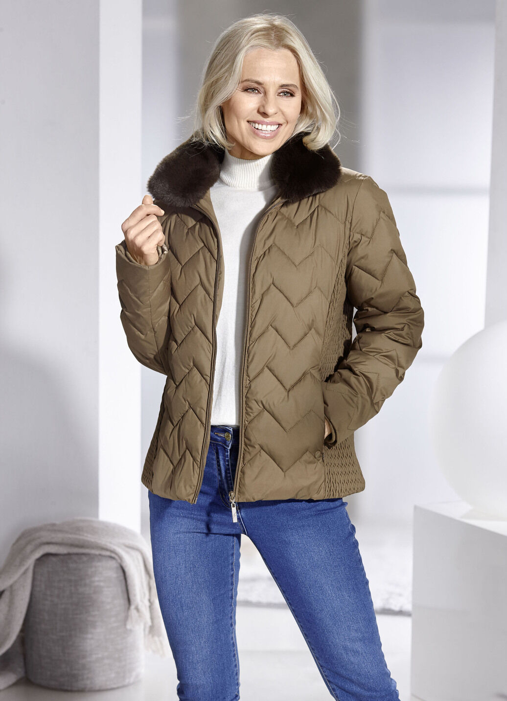 Jacke mit fabelhaftem Zickzack-Stepp