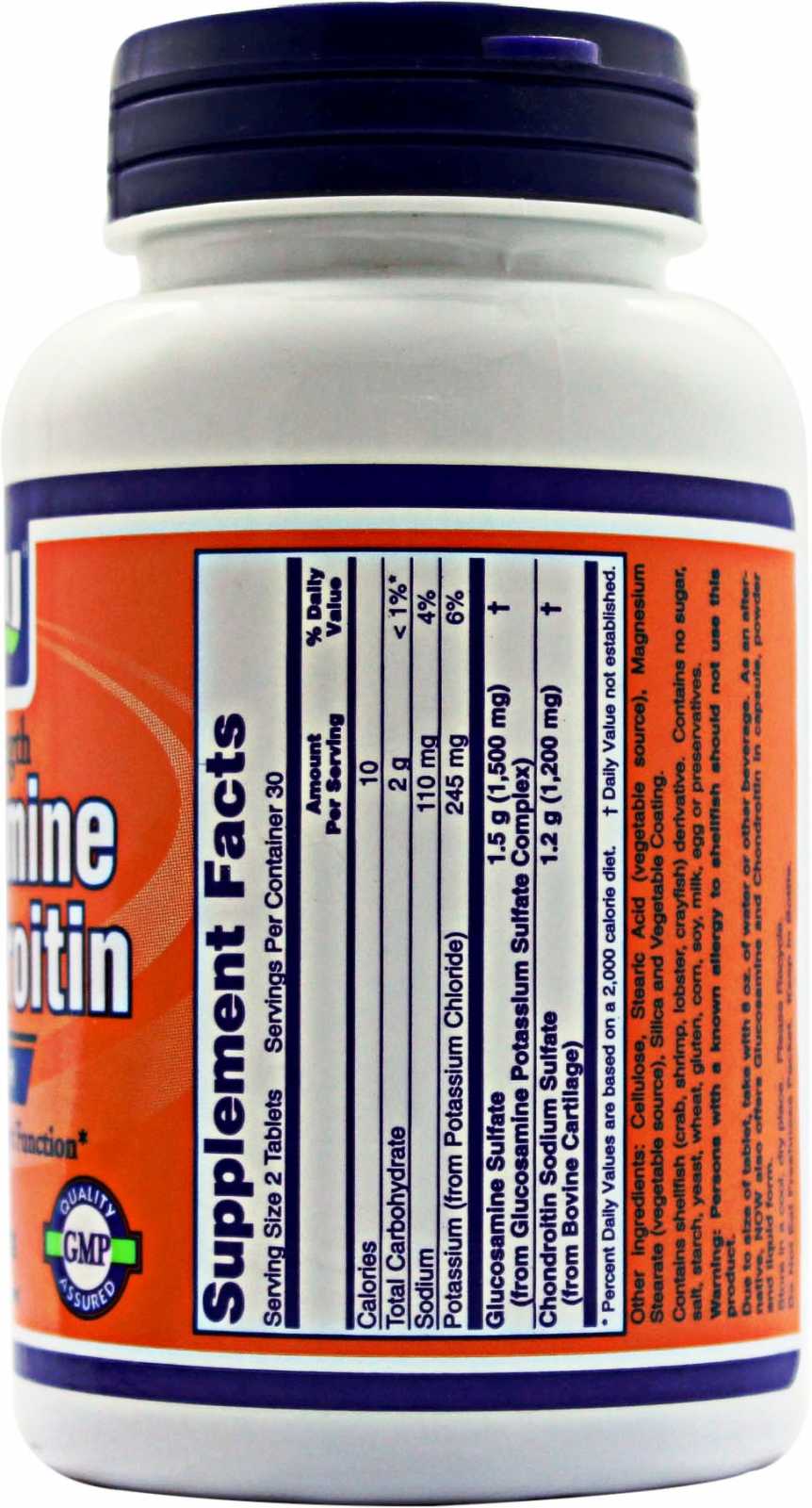 NOW Foods Glucosamina e Condroitina para a Saúde das Articulações - 60 comprimidos