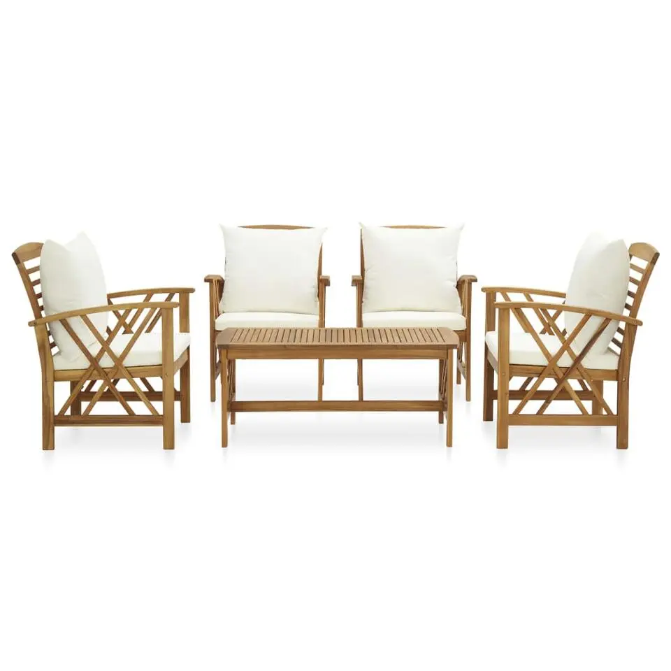 vidaXL - Loungeset - Wit - Hout