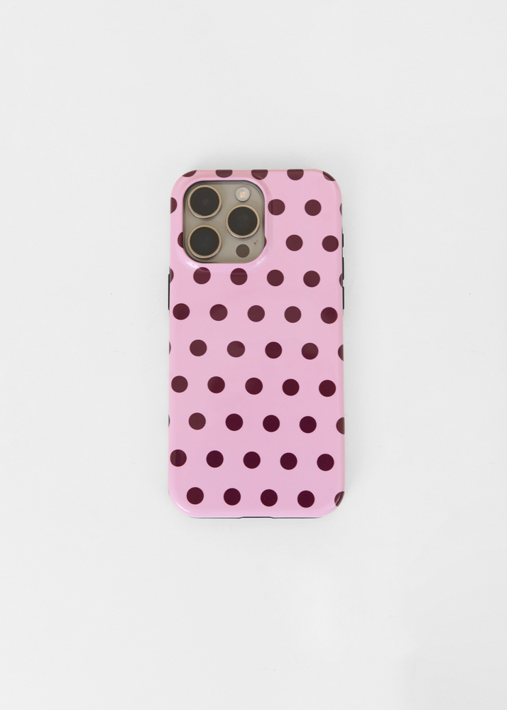 Polka telefoonhoes lichtroze