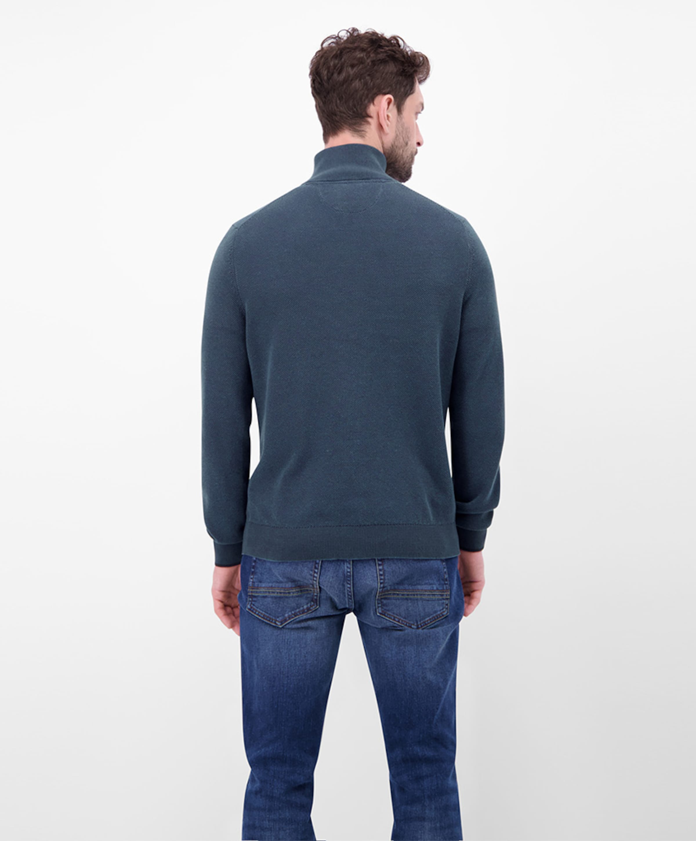 Lerros Heren trui met rits blauw