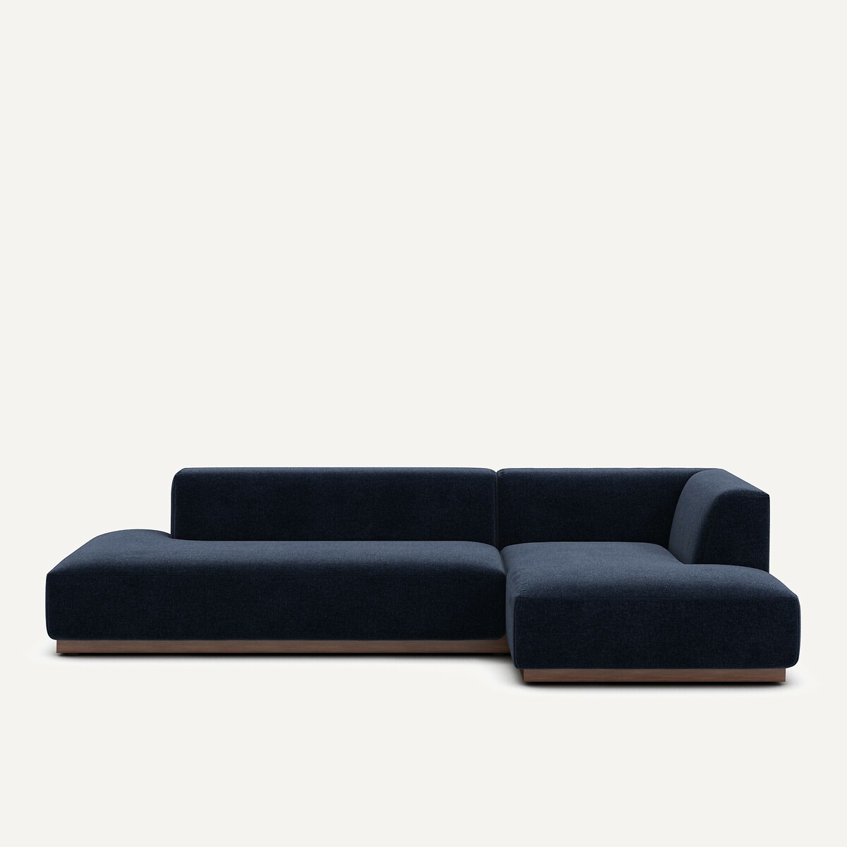 AM.PM<br>Sofá de canto direito tamanho XL em veludo chenille, Jacopo