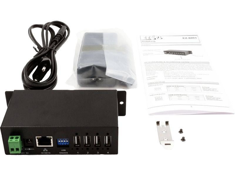 Exsys Geräteserver EX-6003HMVS USB 2.0-Device Server mit 15KV ESD