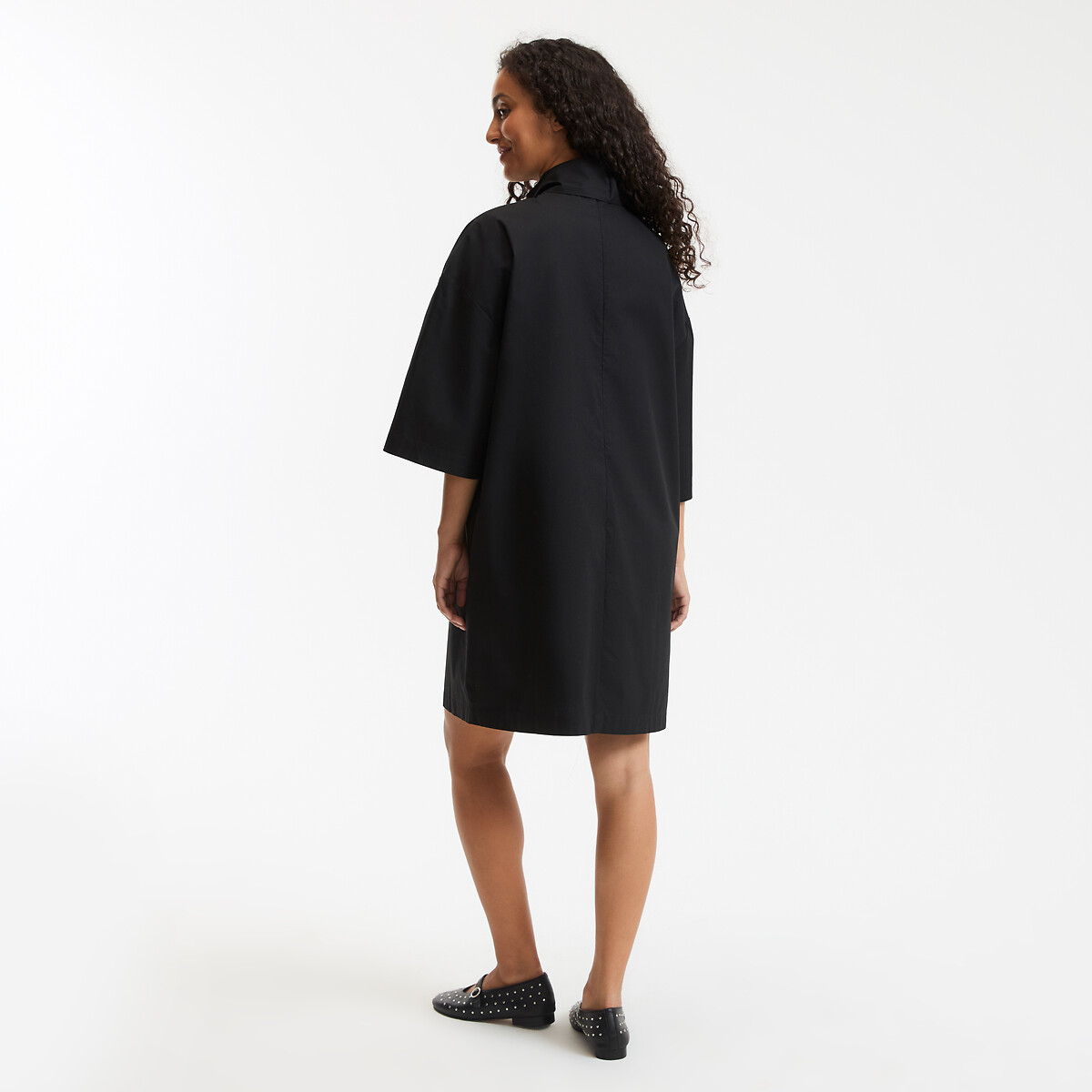 COLEÇÃO LA REDOUTE<br>Vestido curto e amplo com mangas compridas