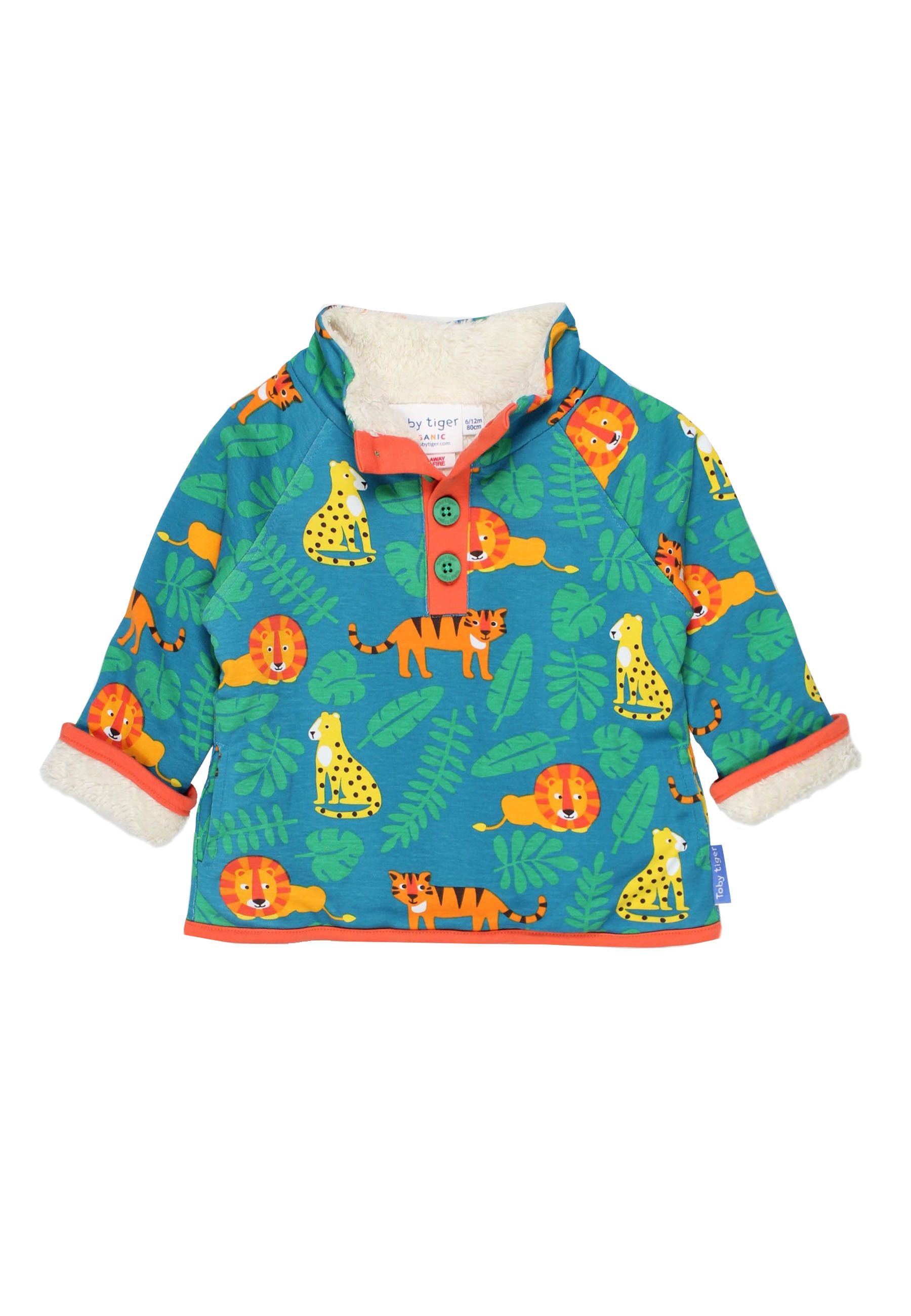 Toby Tiger Sweatshirt mit Fleece Futter mit Raubkatzen