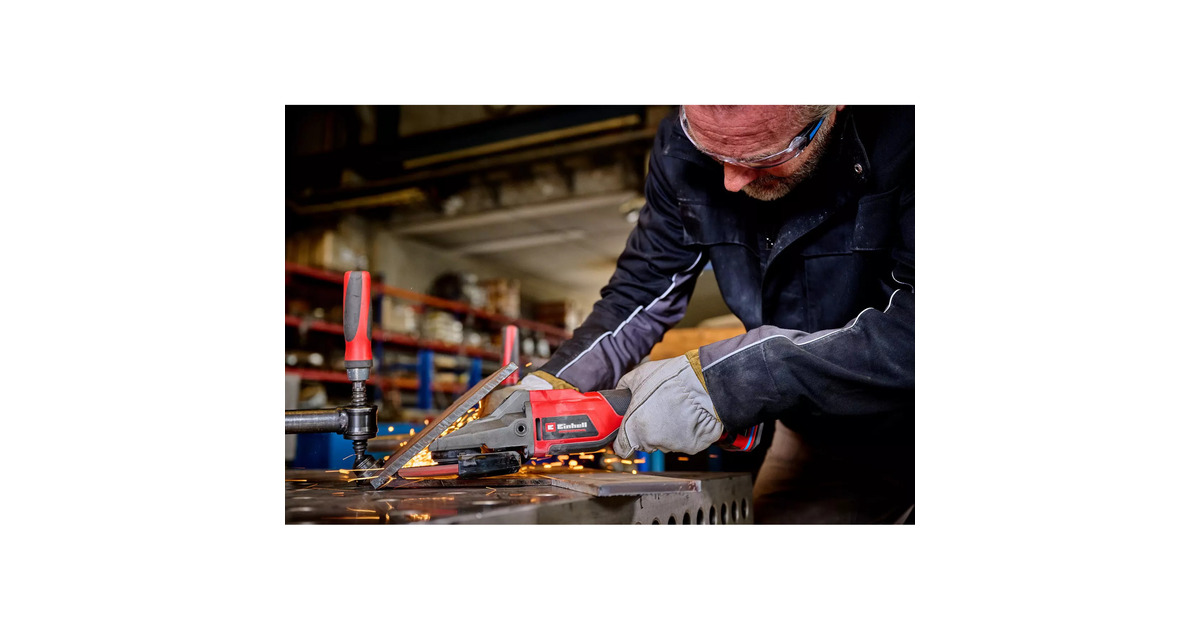 EINHELLProfessional Accu Haakse Slijper TP-AG 18/125 F Li BL - Solo  (Rood/zwart, Accu en oplader niet inbegrepen)