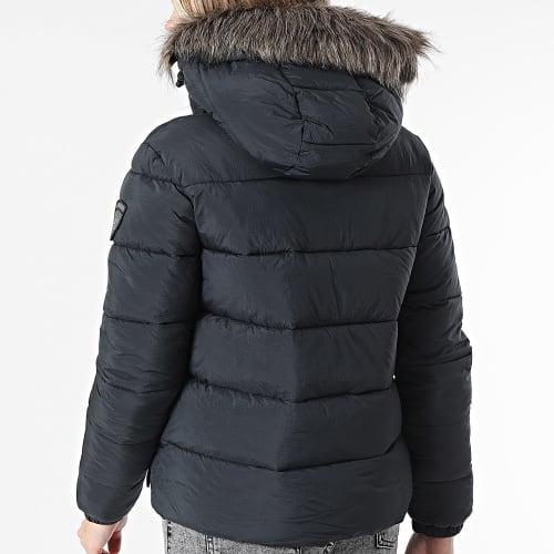 Doudoune Capuche Fourrure Femme Faux Fur W5011569A Noir