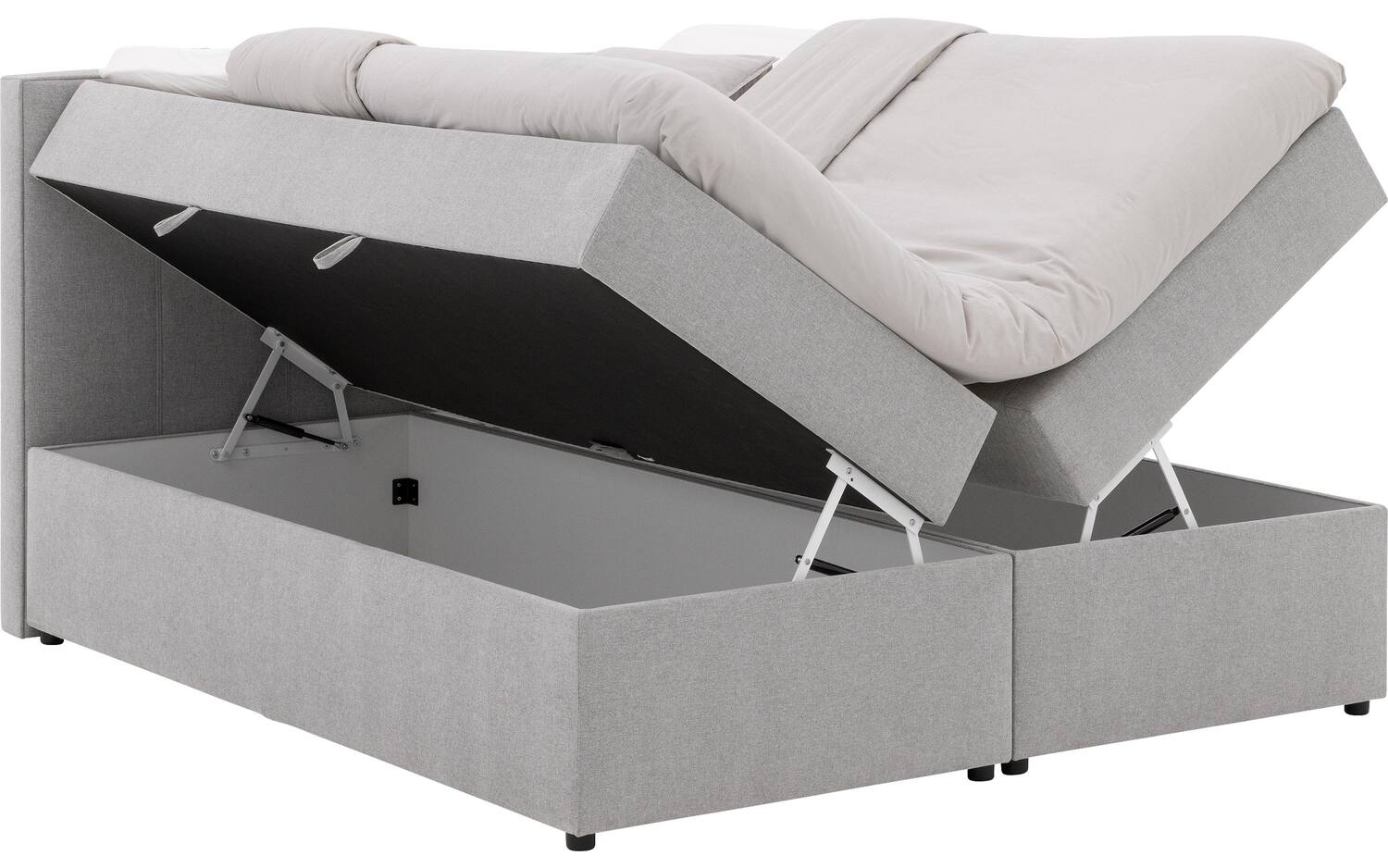 Goossens Boxspring Store met opbergruimte - grijs - 160 x 212 cm cm